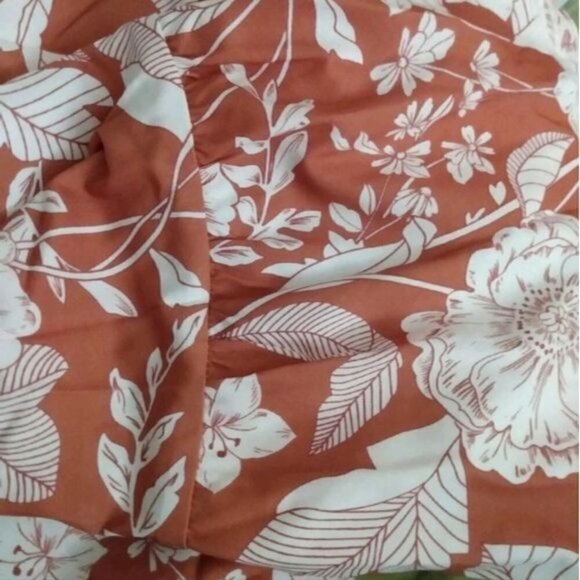 CORAL PINK A LINE FLORAL PATTERN DRESS - Picture 8 of 8